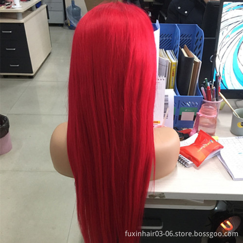 Wholesale Colorfull Orange Ginger Ombre Red Hair Wigs Green Color Lace Wigs Human Hair Purple Highlighted Full Lace Wigs